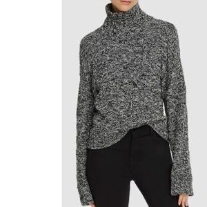 Rebecca Minkoff | Black and white crosshatch turtleneck sweater
